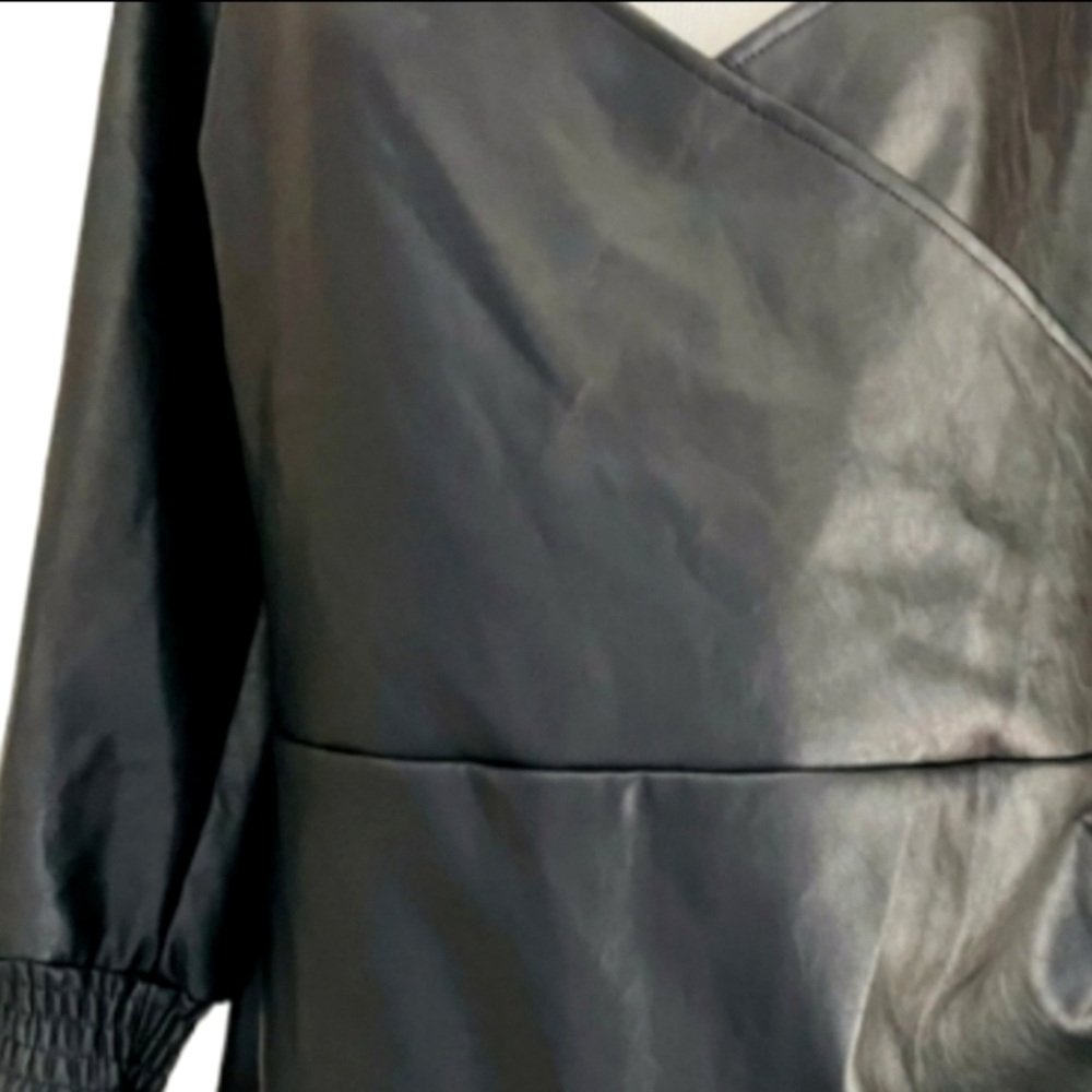 Kendall & Kylie Black Faux Leather Mini Dress - Picture 3 of 9